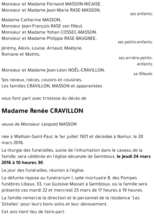 Renée CRAVILLON