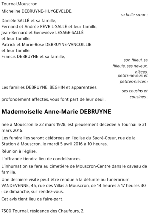 Anne-Marie DEBRUYNE
