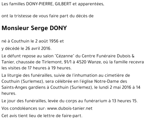 Serge DONY