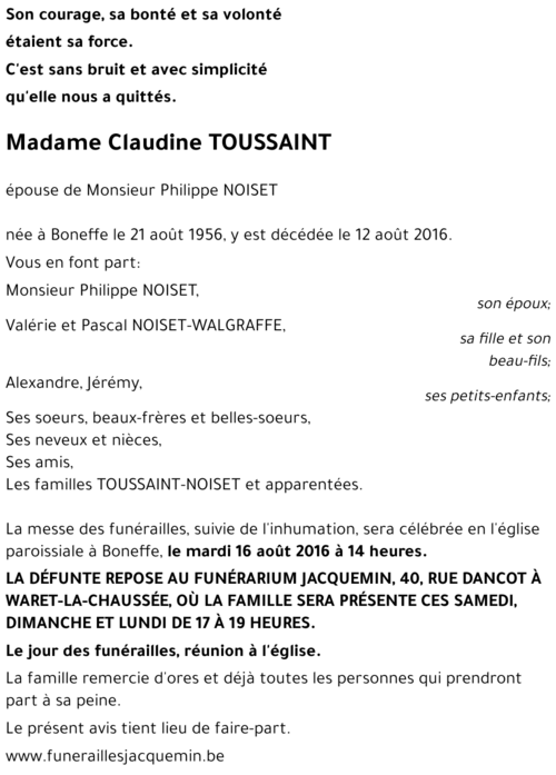 Claudine TOUSSAINT