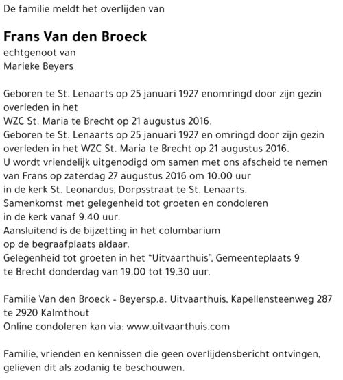Frans Van den Broeck
