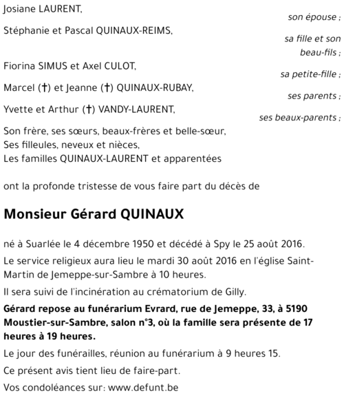 Gérard QUINAUX