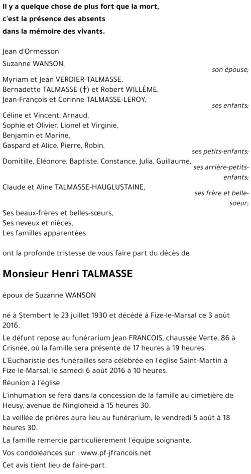 Henri TALMASSE