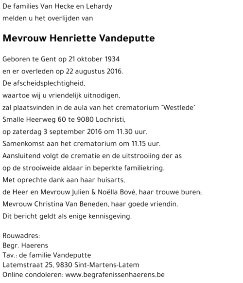Henriette Vandeputte