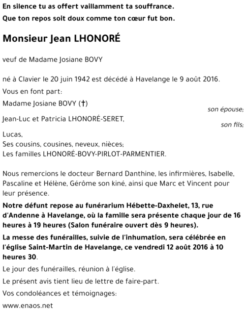 Jean LHONORÉ