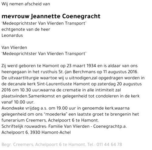 Jeannette Coenegracht