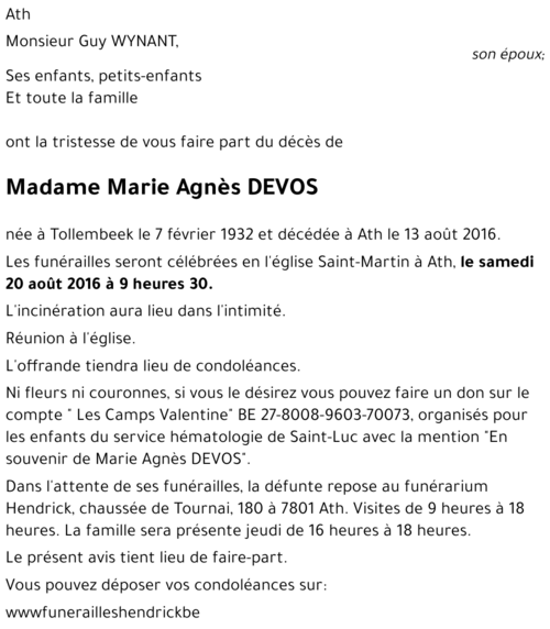 Marie Agnès DEVOS