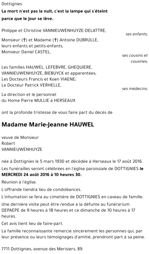 Marie-Jeanne HAUWEL