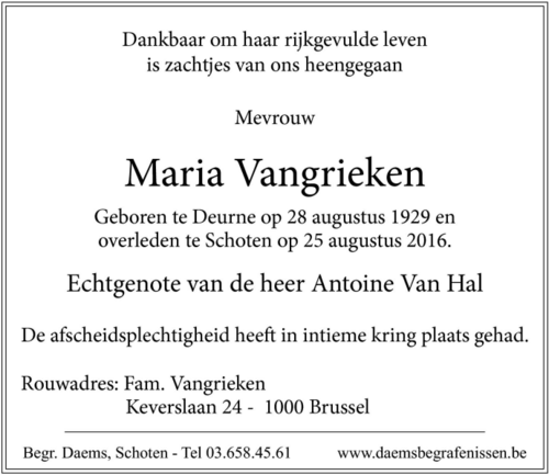 Maria Vangrieken