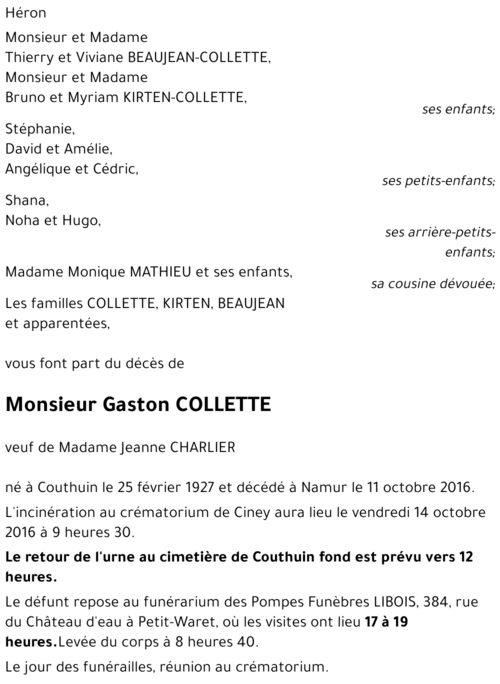 Gaston COLLETTE