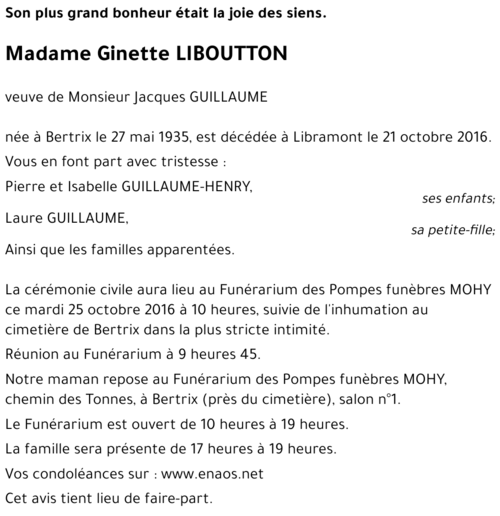 Ginette LIBOUTTON