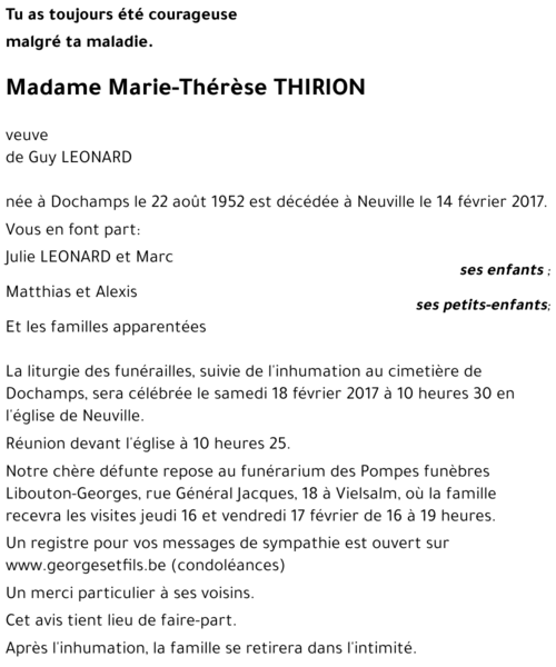 Marie-Thérèse THIRION