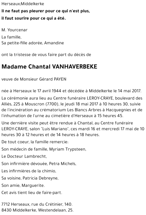 Chantal VANHAVERBEKE