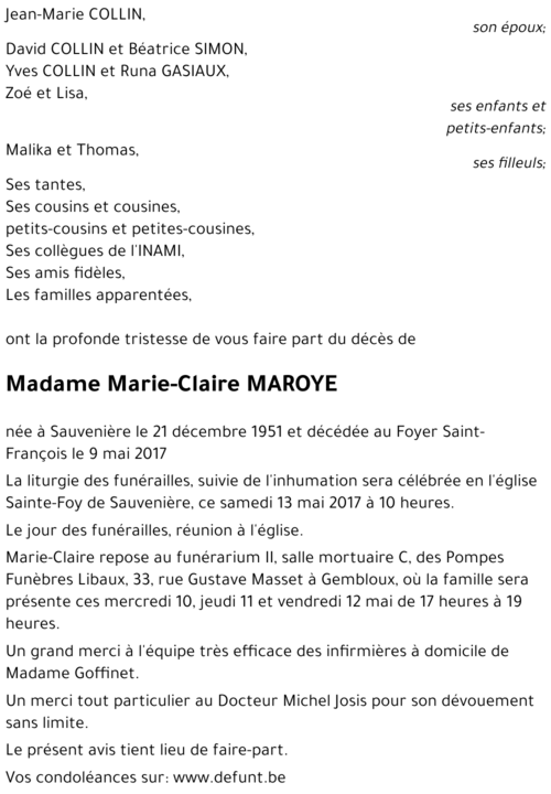 Marie-Claire MAROYE