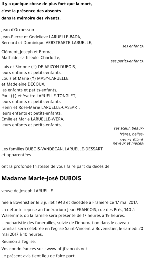 Marie-José DUBOIS