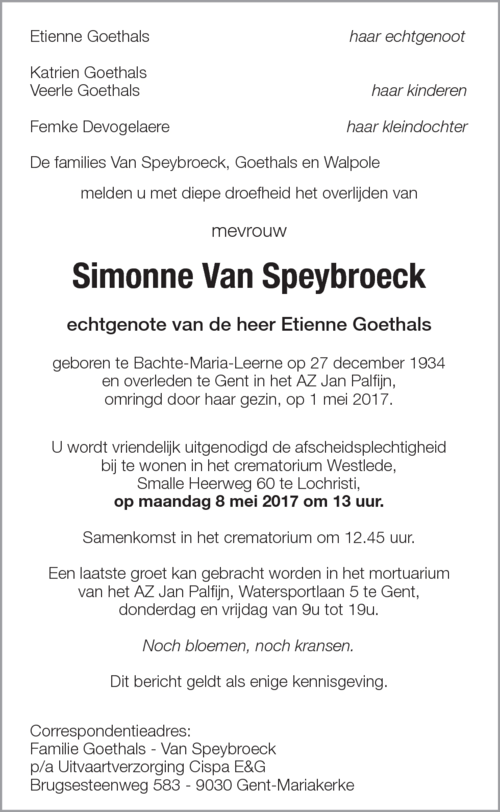 Simonne Van Speybroeck