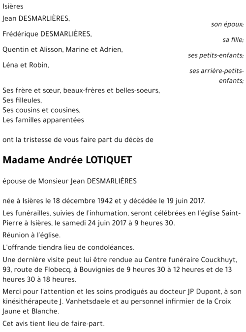 Andrée LOTIQUET