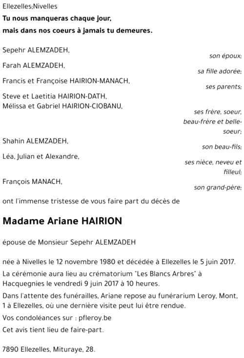Ariane HAIRION