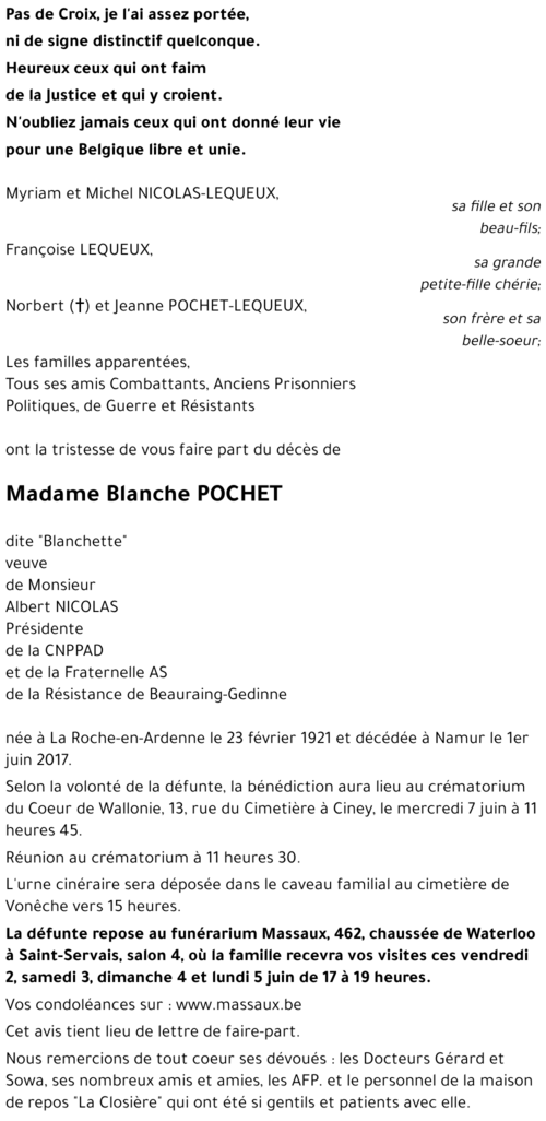 Blanche POCHET
