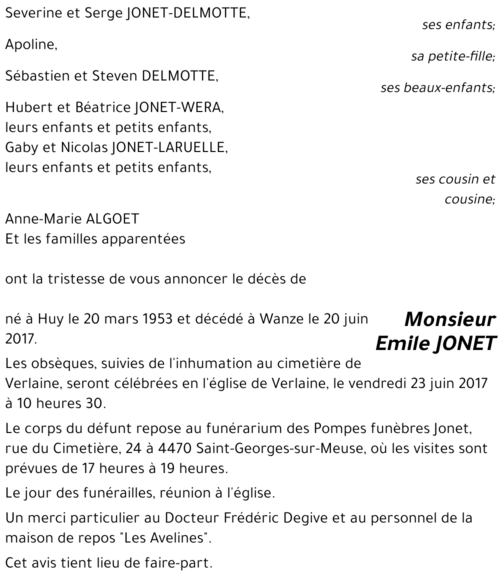 Emile Jonet