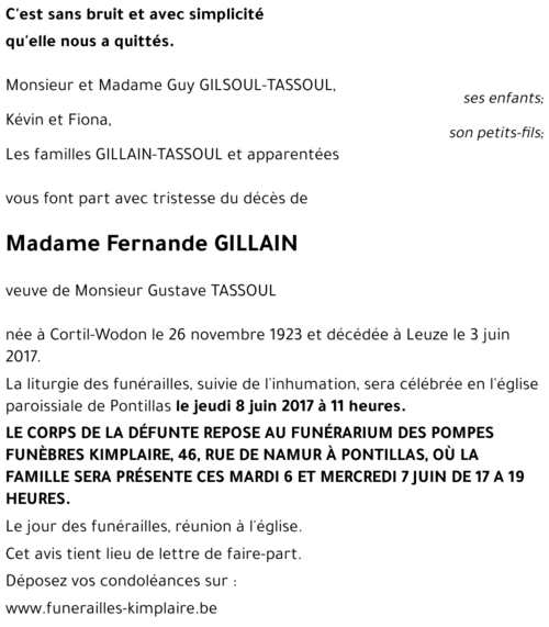 Fernande GILLAIN