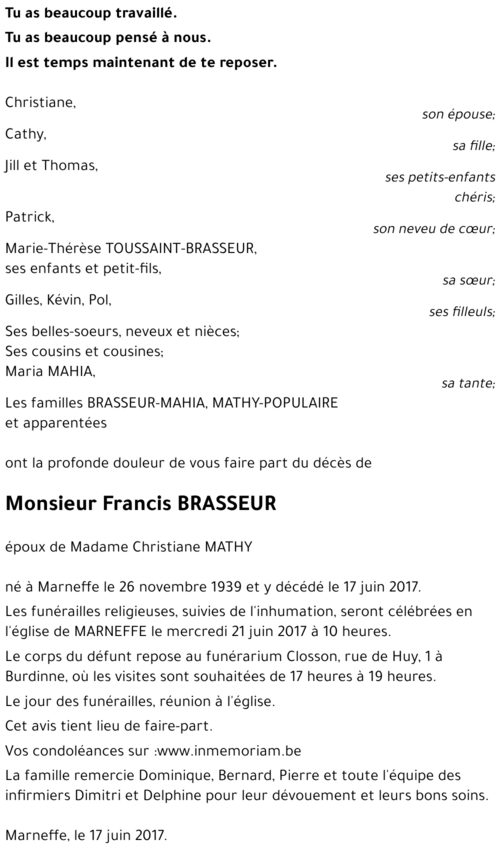 Francis BRASSEUR