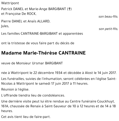 Marie-Thérèse CANTRAINE
