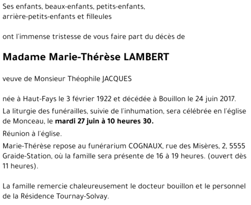 Marie-Thérèse LAMBERT