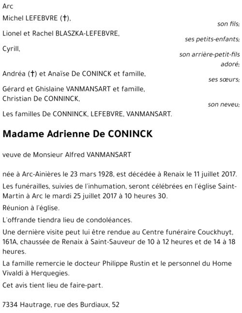 Adrienne DE CONINCK