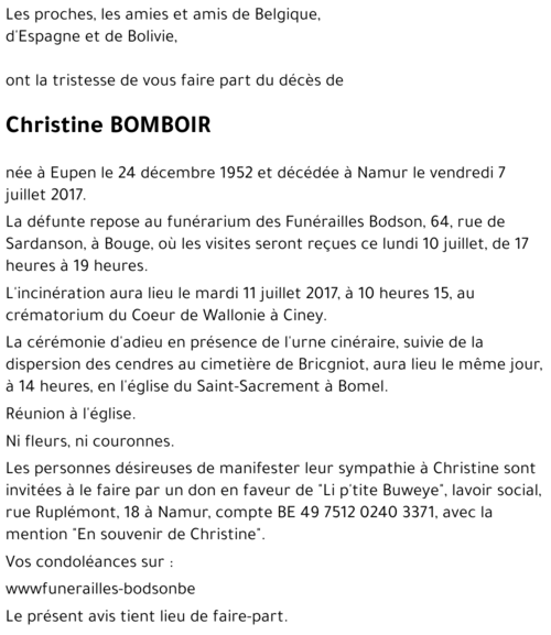 Christine BOMBOIR