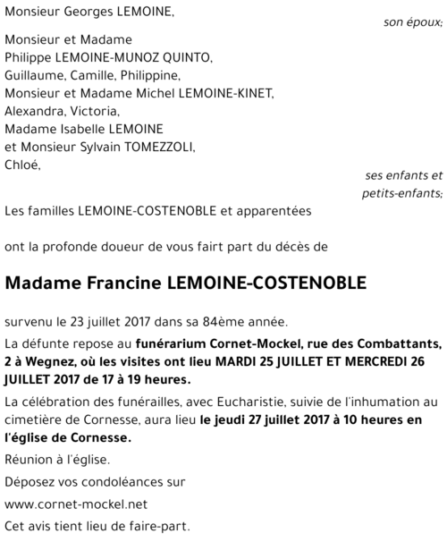 Francine COSTENOBLE
