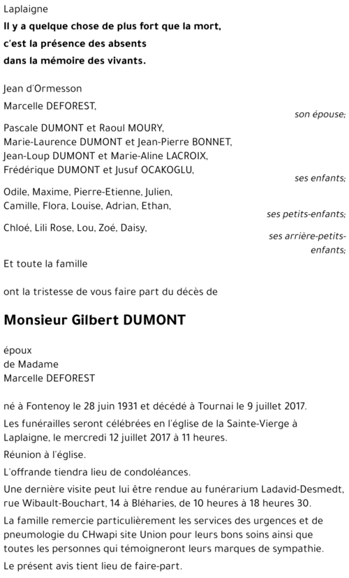 Gilbert DUMONT