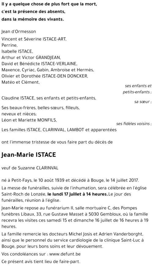 Jean-Marie ISTACE