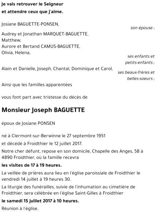 Joseph BAGUETTE