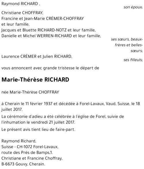 Marie-Thérèse RICHARD