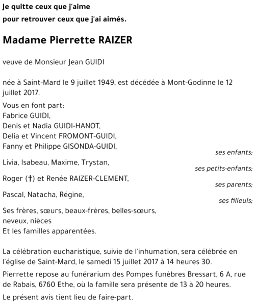 Pierrette RAIZER 