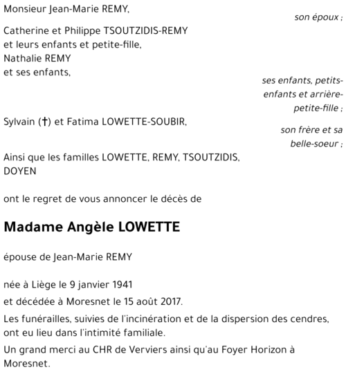 Angèle LOWETTE