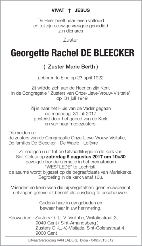 Georgette Rachel De Bleecker