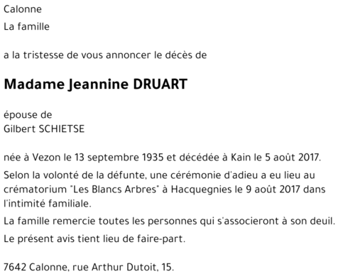 Jeannine DRUART