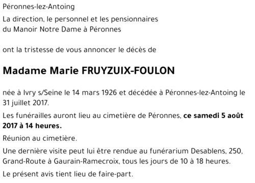 Marie FRUYZUIX-FOULON