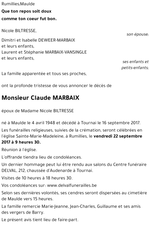 Claude MARBAIX