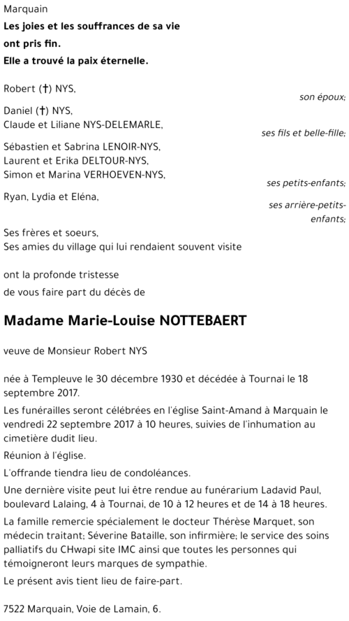Marie-Louise NOTTEBAERT