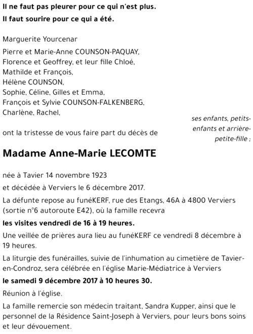 Anne-Marie LECOMTE