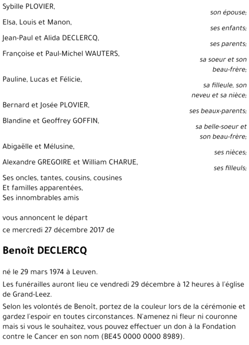 Benoît DECLERCQ
