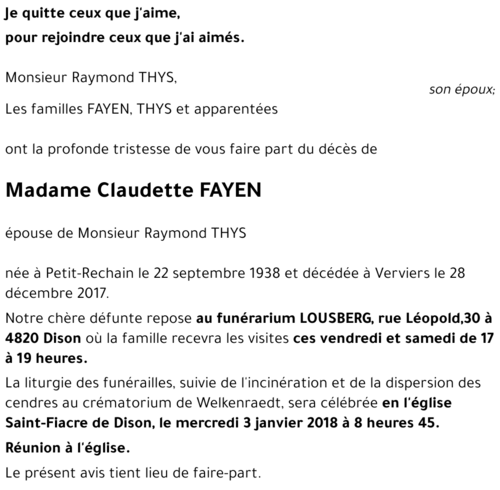 Claudette FAYEN