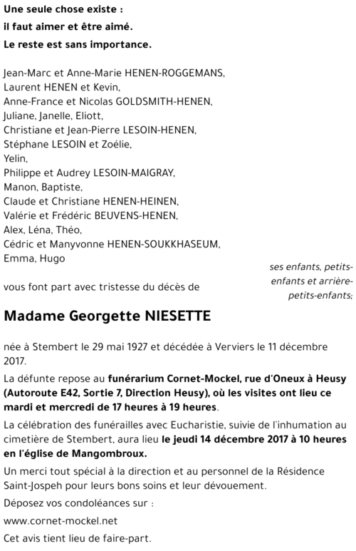 Georgette NIESETTE