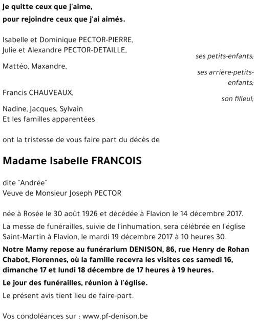 Isabelle FRANCOIS