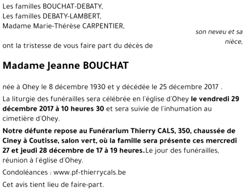 Jeanne BOUCHAT