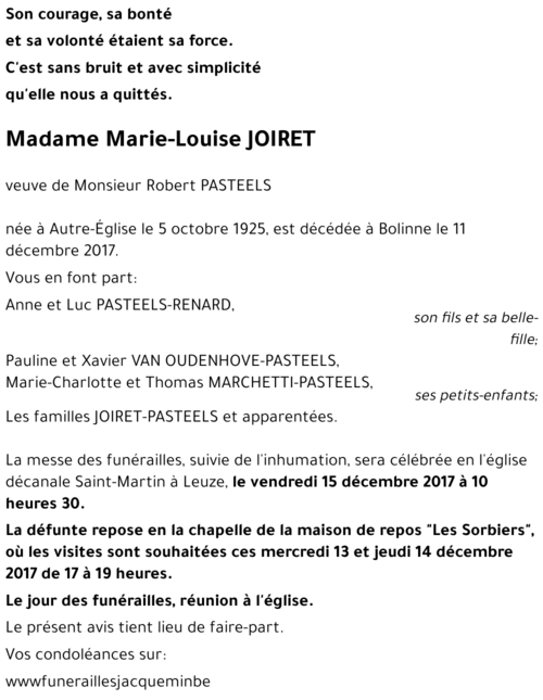 Marie-Louise JOIRET