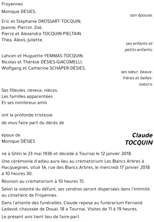 Claude TOCQUIN